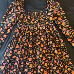 Free People Kids Dress with Pink and Orange Floral Pattern